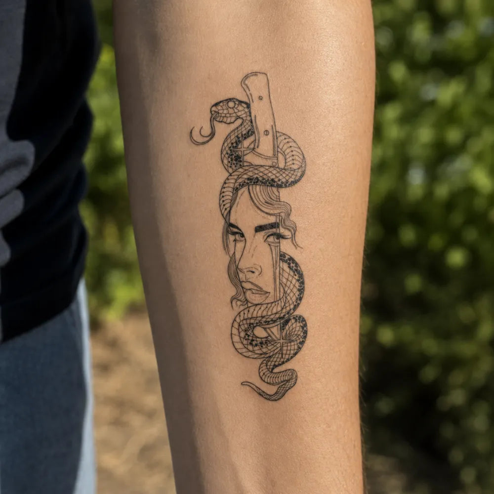SafeTatt — Medusa’s Revenge · fotografie tetování na kůži