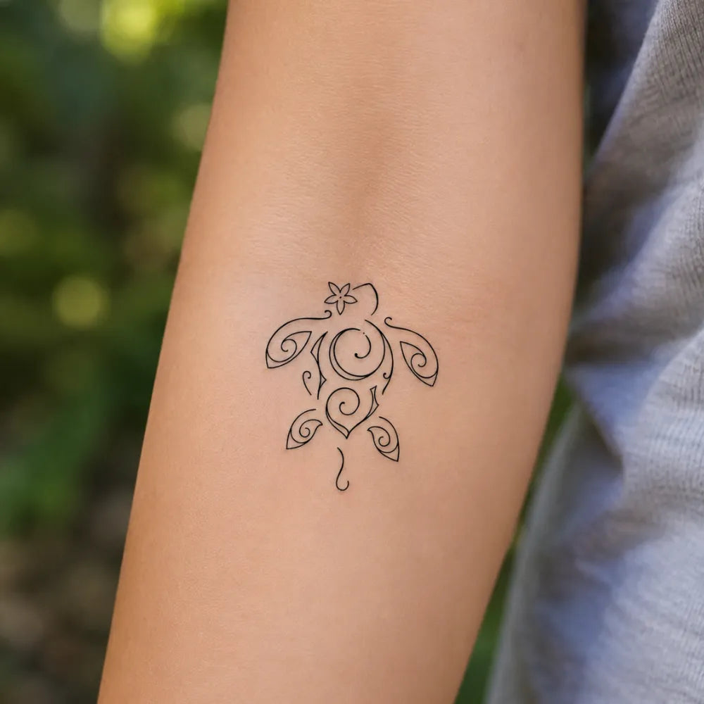 SafeTatt — Turtle Swirls · fotografie tetování na kůži