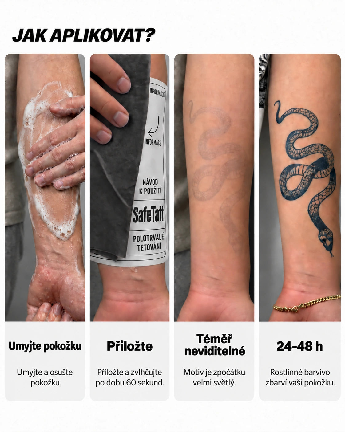 Jak aplikovat tetování SafeTatt: čtyři kroky