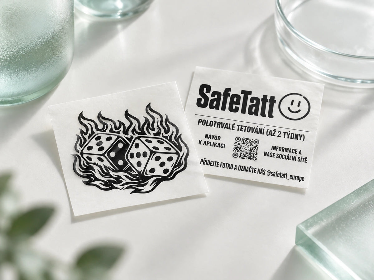 Ilustrační fotografie tetování SafeTatt v laboratorním prostředí