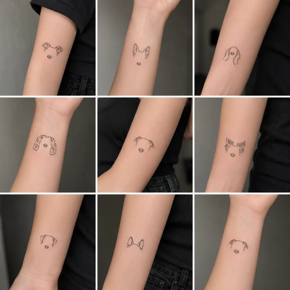 SafeTatt — Dog Head · fotografie tetování na kůži