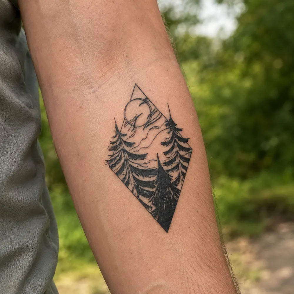 SafeTatt — Forest Geometry · fotografie tetování na kůži